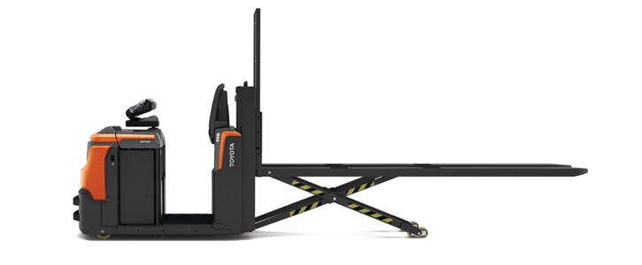 Toyota alacsony szintű komissiózó megemelt ollós villával